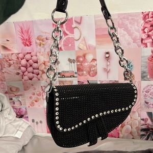Black and silver small shoulder bag